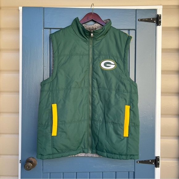 Green Bay Packers Reversible Jacket and Vest Set Men Size large - Picture 6 of 16
